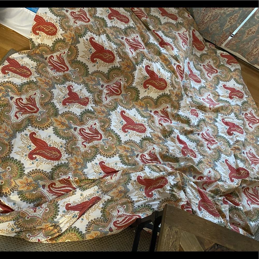 Pottery barn king duvet with 2 king size shams (Charlie  paisley)